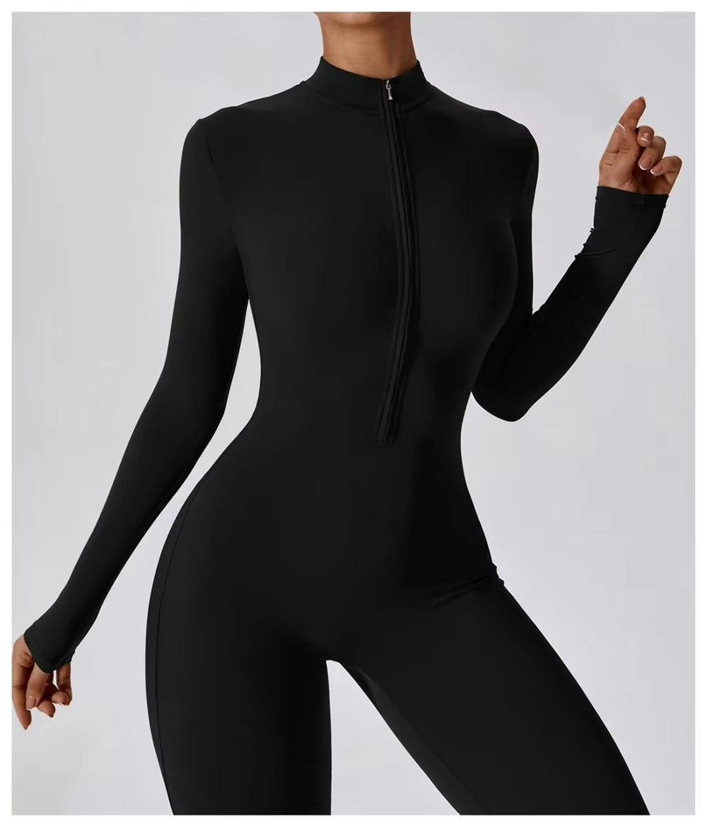 Womens Long Sleeve Yoga Jumpsuit